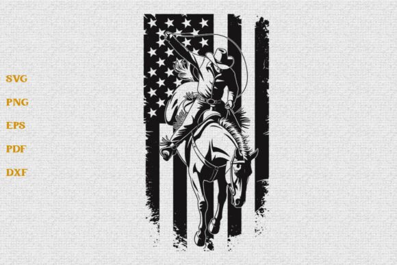 American Flag with Cowboy Rodeo SVG PNG Review for Real Projects