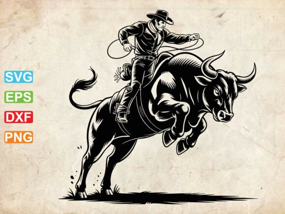 Bull Rider Svg: A Bold Embroidery Design for Western Projects