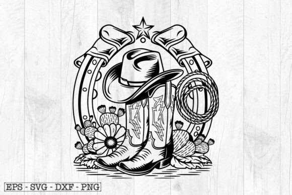 Cowboy Elements SVG: A Western Embroidery Design for Real Projects