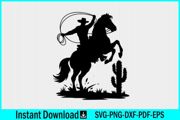 Cowboy SVG Western Silhouette for Embroidery Projects