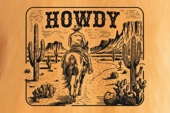 Howdy SVG: A Western Embroidery Design with Heart