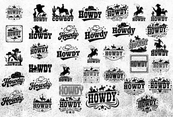 Howdy SVG Cowboy Cowgirl Bundle for Embroidery Projects