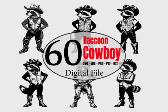 Raccoon Cowboy Svg Bundle: A Fun and Functional Design for Embroidery Projects