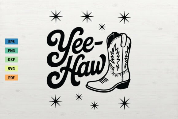 Rodeo Yee-Haw Cowboy SVG Western Design Review