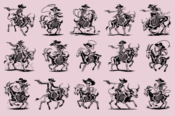 Skeleton Cowboy Svg, Cowboy Skull Svg: A Bold Design for Real-World Embroidery Projects